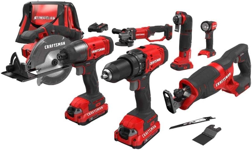 CRAFTSMAN V20 CMCK700D2 seven-tool cordless power tool combo kit