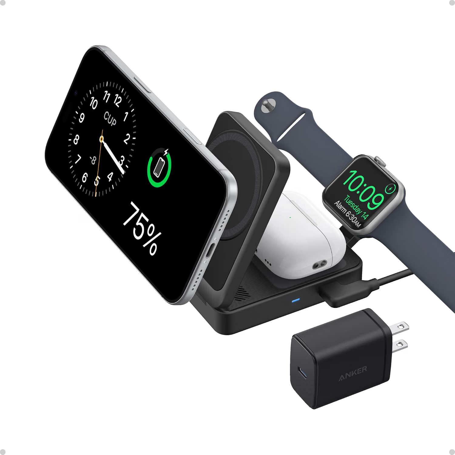 Anker MagGo foldable 3-in-1 charging station for travel