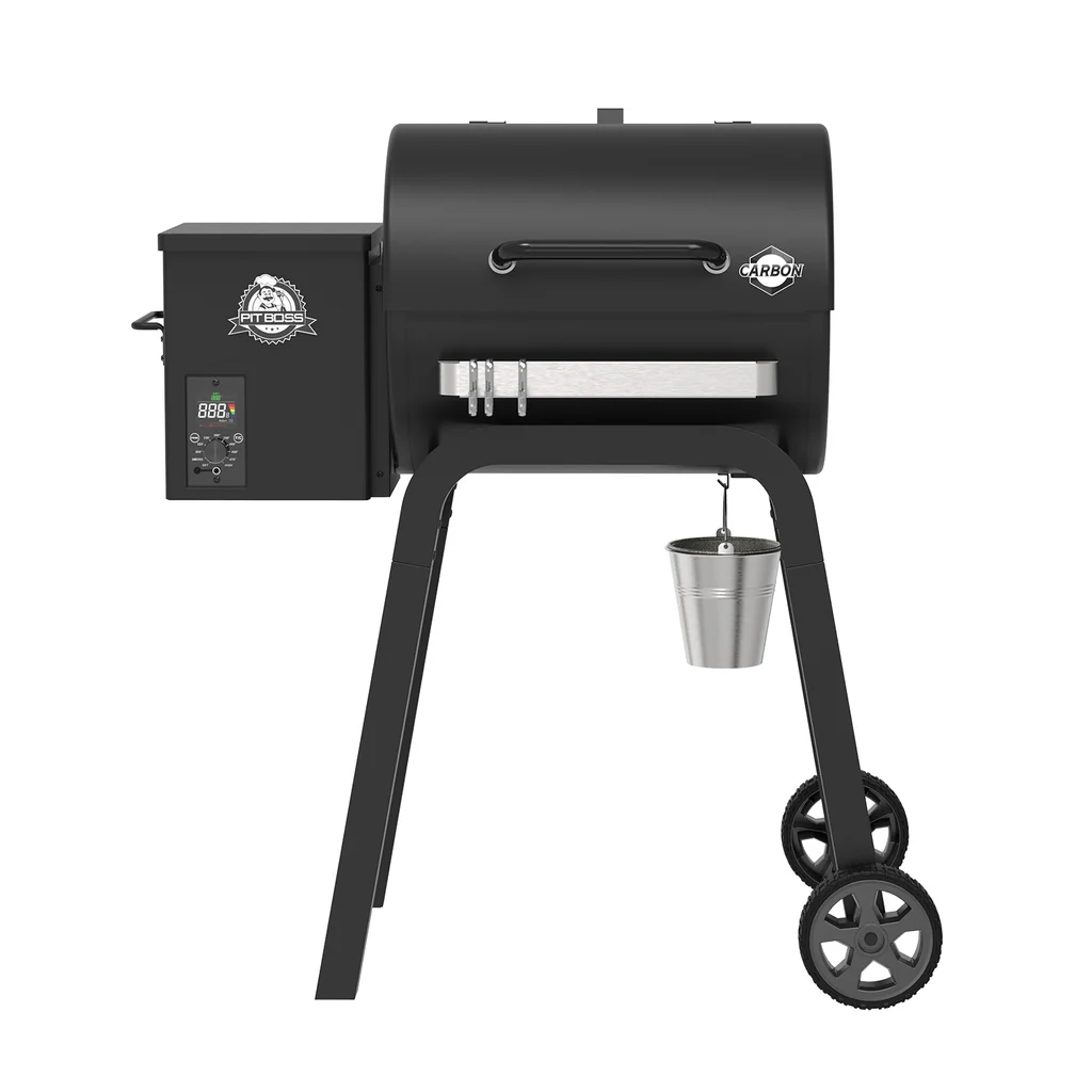 Pit Boss Carbon 500 pellet grill with compact cooking chamber and digital controller