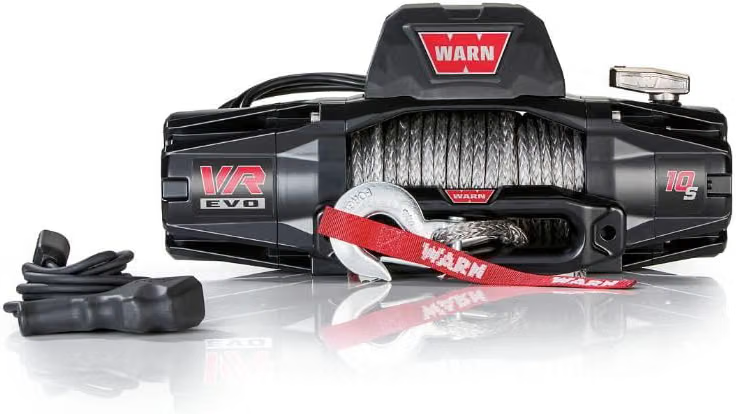 WARN VR EVO 10-S synthetic rope winch for trucks, SUVs, and overlanding recovery