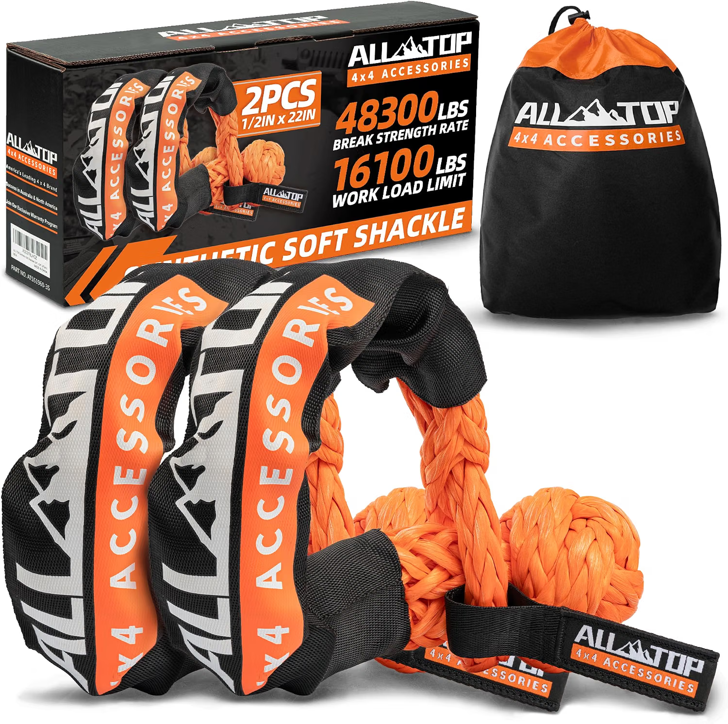 ALL-TOP synthetic soft shackle for off-road trucks SUVs Jeeps and overlanding recovery