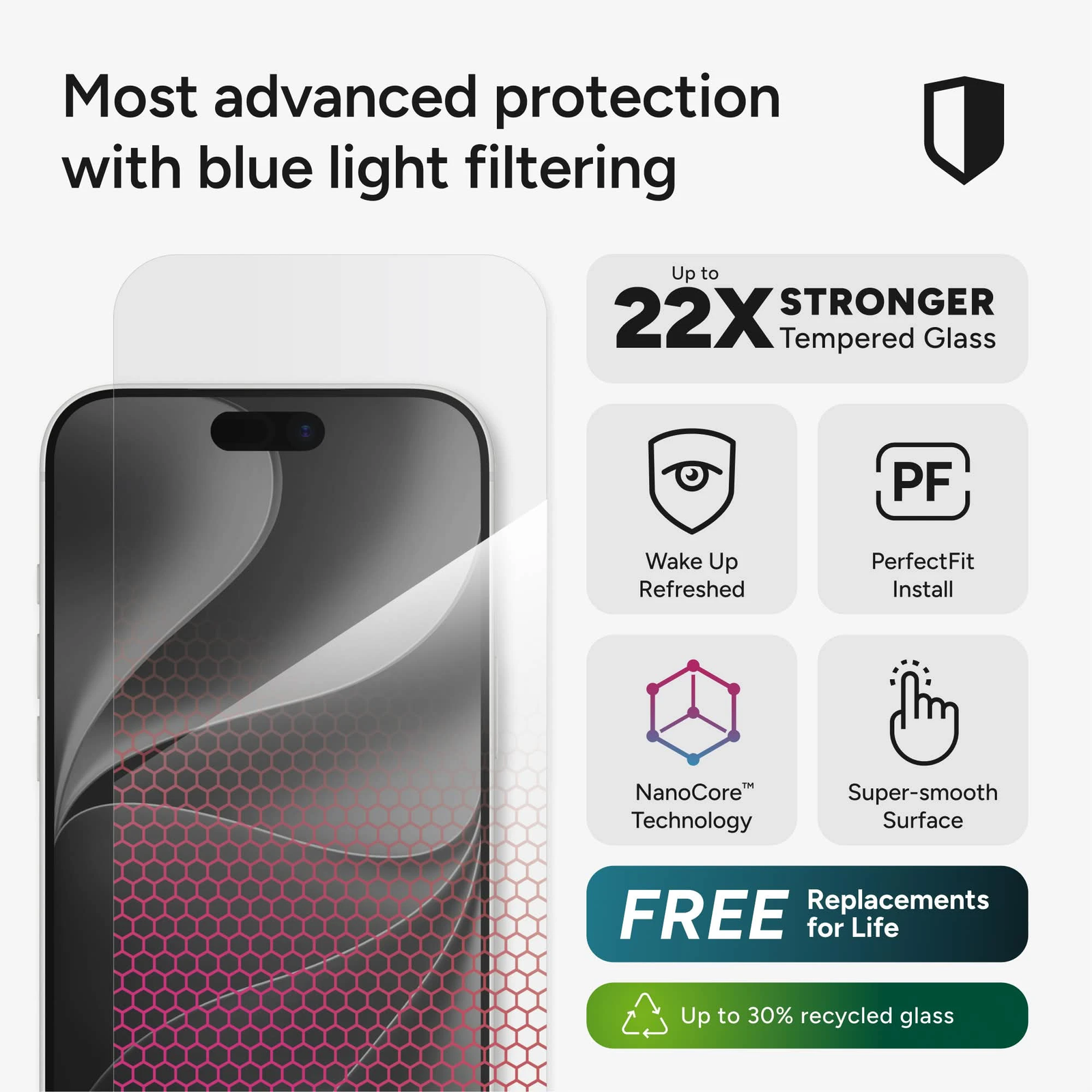 ZAGG Glass XTR6 clear screen protector for iPhone 18 Pro Max