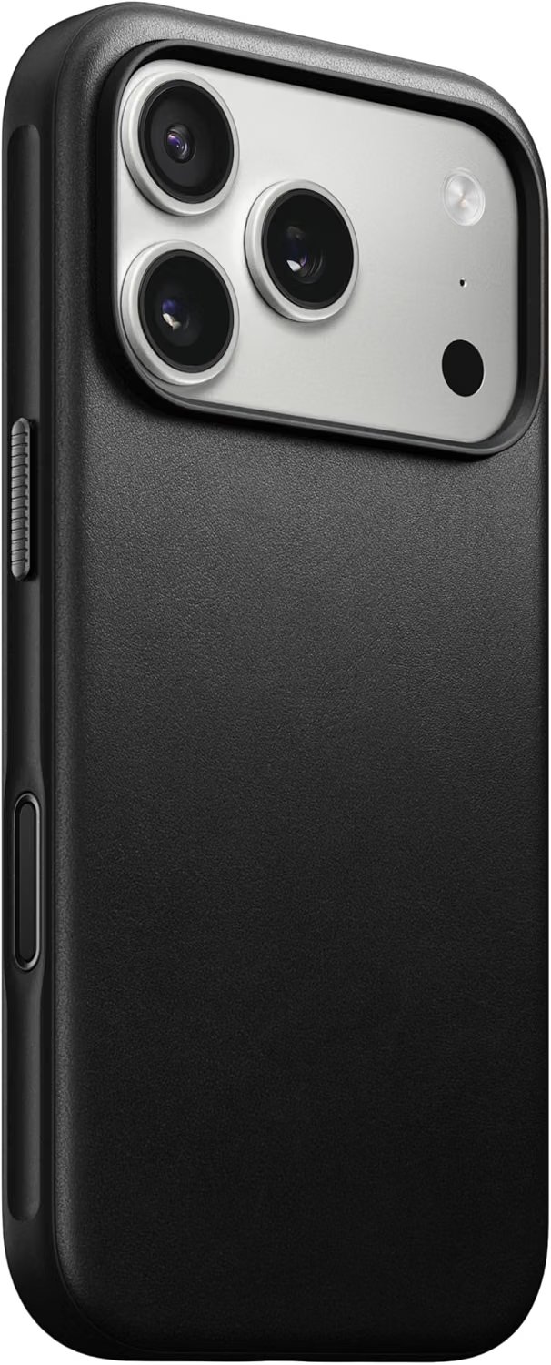Nomad Modern Leather Case gives the iPhone 18 Pro Max a premium full-grain leather finish with MagSafe compatibility and an everyday-carry focused design. Nomad Modern Leather Case for iPhone 18 Pro Max in premium leather