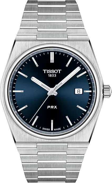 Tissot PRX Quartz 40mm Swiss watch with integrated bracelet