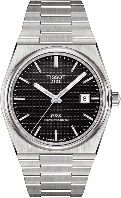 Tissot PRX Powermatic 80 40mm combines an integrated-bracelet design, sapphire crystal, and an 80-hour automatic movement for a modern Swiss everyday watch under $1,000. Tissot PRX Powermatic 80 40mm automatic watch with integrated bracelet