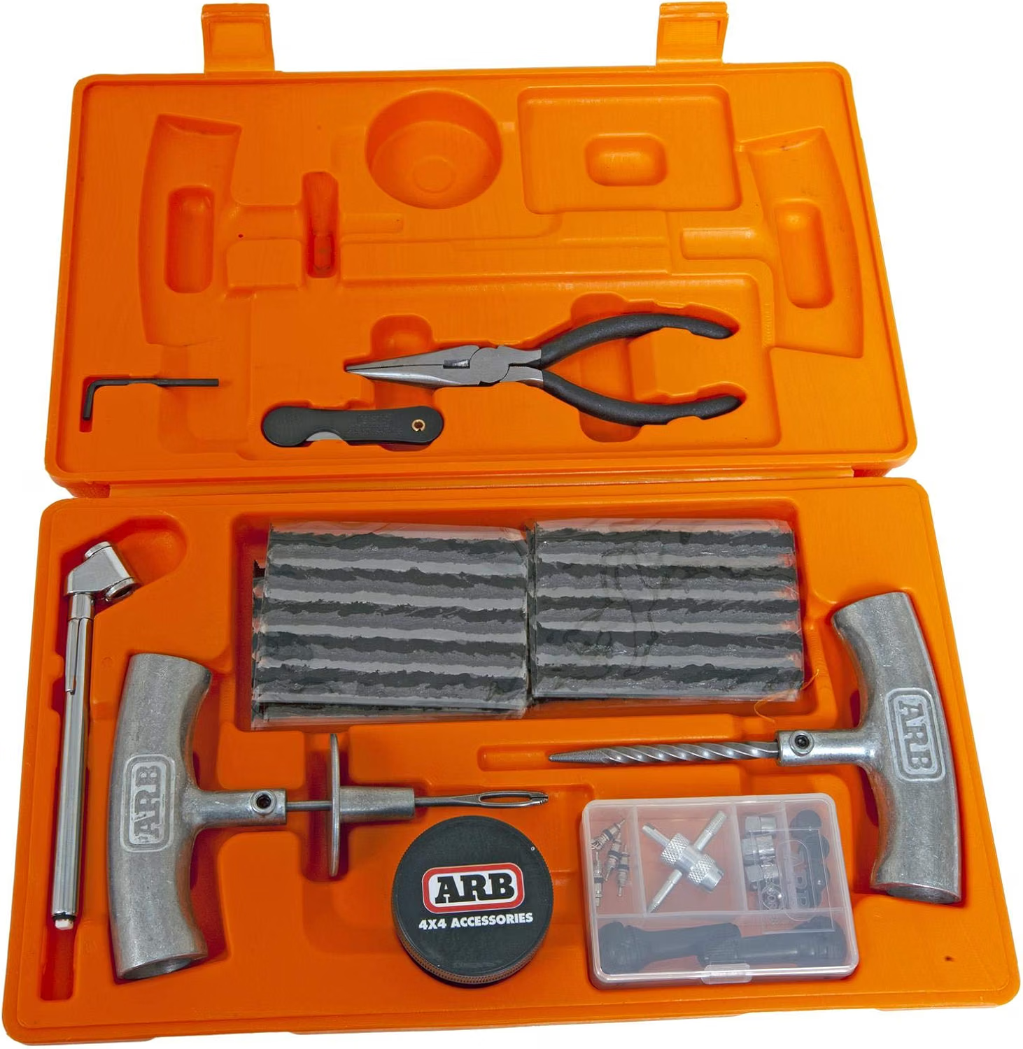 ARB Speedy Seal Series II tire repair kit with puncture repair tools, plugs, valve accessories, and hard carrying case