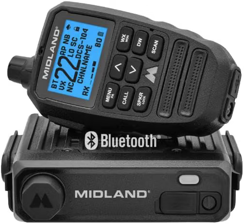 Midland MXT295 PRO MicroMobile GMRS radio with wireless control microphone and compact hideaway vehicle radio unit