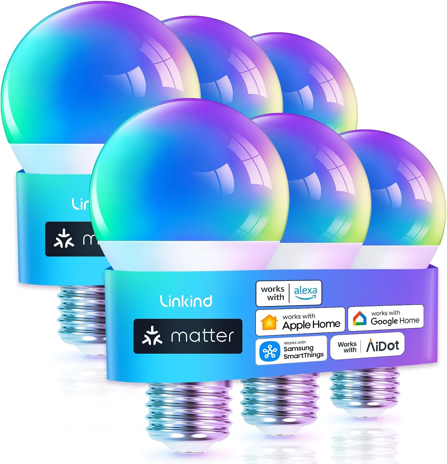 Linkind Matter A19 smart color bulb for affordable multi-platform home lighting