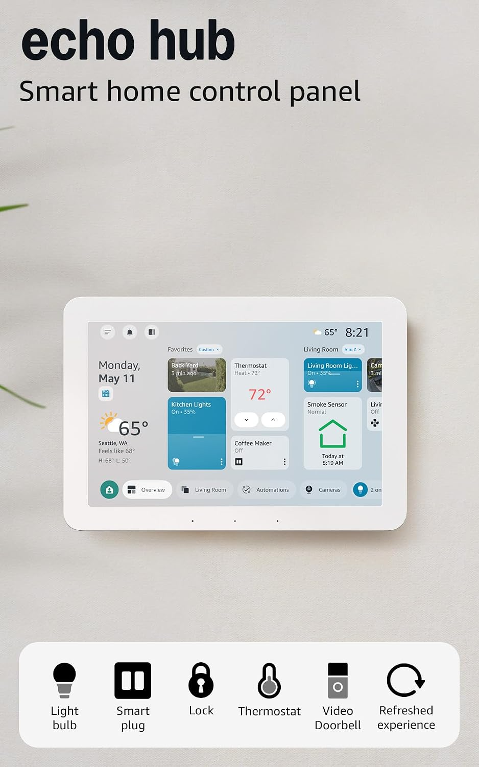 Amazon Echo Hub Alexa smart home control panel and Matter hub