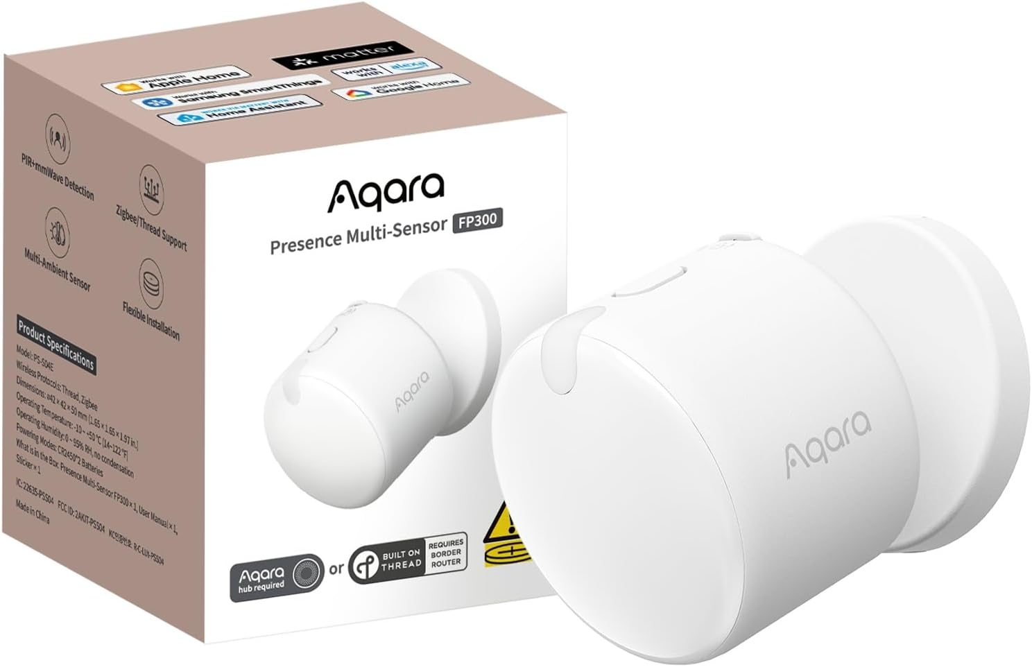 Aqara FP300 smart home presence sensor with mmWave motion temperature humidity and light sensing